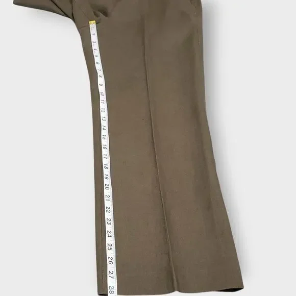 Talbots Petites Irish Linen Trouser Pants Green Sz 8P Straight Leg Career Work - Picture 10 of 10